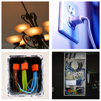 Collage of electrical items